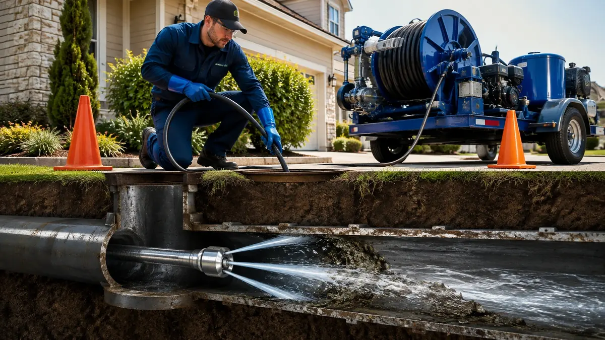 Main Sewer Line Hydro Jet Cleaning in La Palma